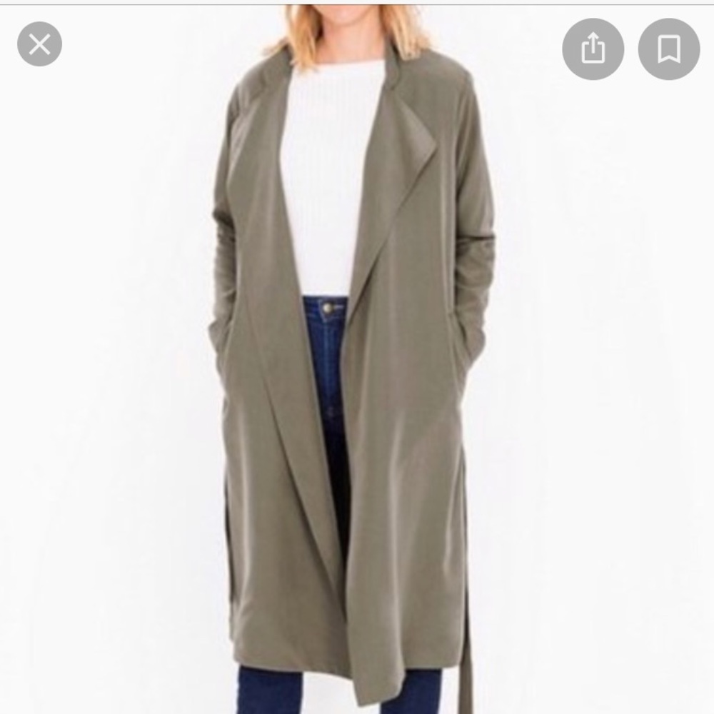 American Apparel army green Dylan trench coat